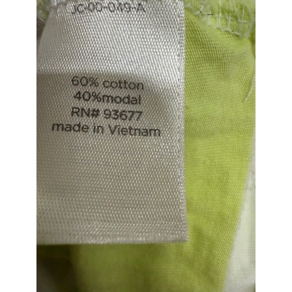 JCPenney Neon Yellow White Striped Short Sleeve Shirt Plus Size 1X - Picture 5 of 5